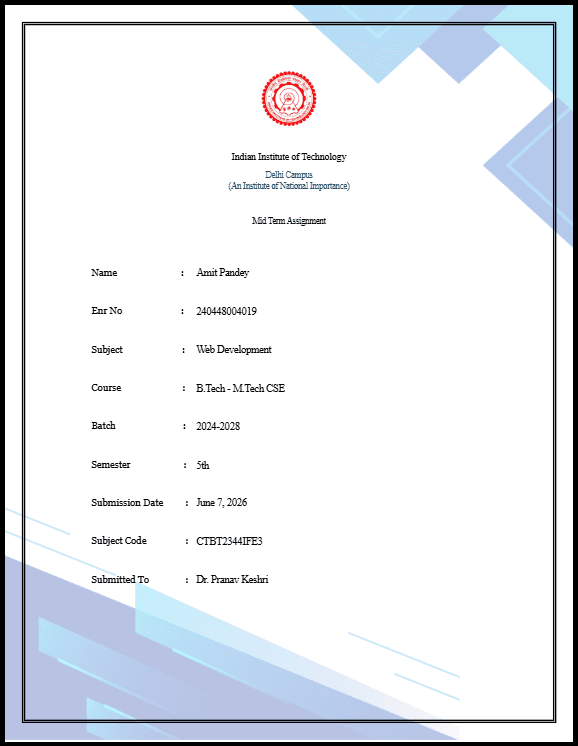 Scientific Paper assignment cover template preview