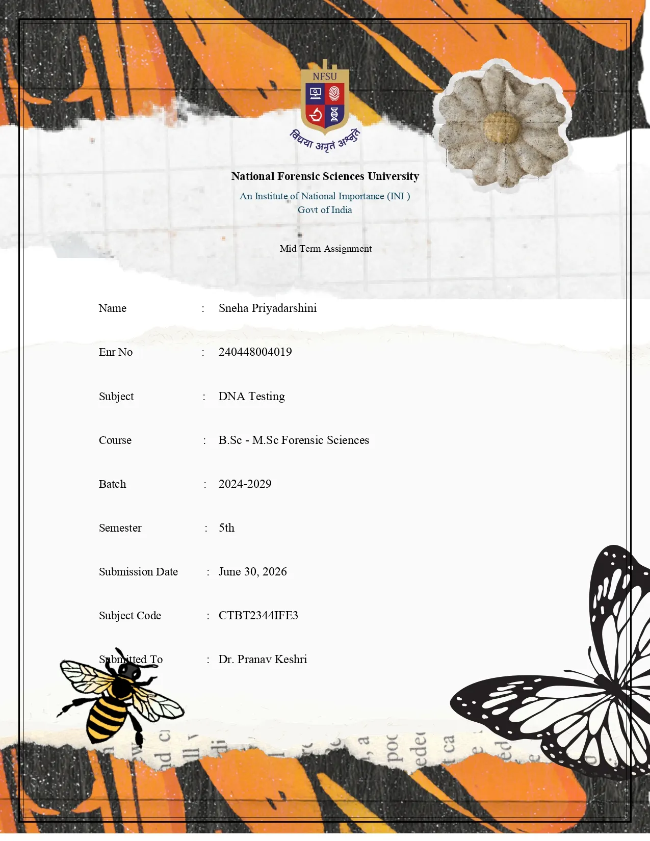 Scrapbook Biology assignment cover template preview